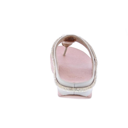 Sandalias FitFlop zapatos Mujer modelo Fino Crystal Toe Beige 