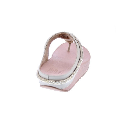 Sandalias FitFlop zapatos Mujer modelo Fino Crystal Toe Beige 