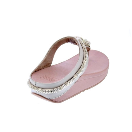Sandalias FitFlop zapatos Mujer modelo Fino Crystal Toe Beige 