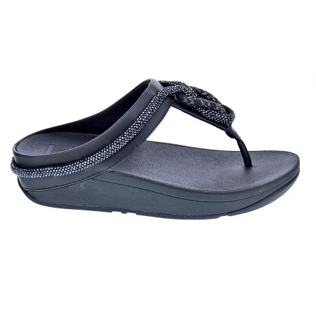 Sandalias FitFlop zapatos Mujer modelo Fino Crystal Toe Negro 