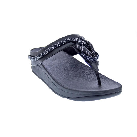 Sandalias FitFlop zapatos Mujer modelo Fino Crystal Toe Negro 