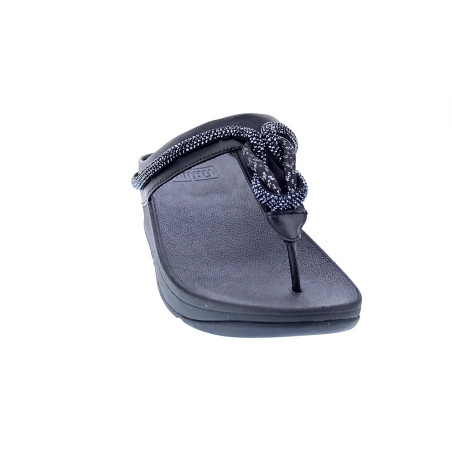 Sandalias FitFlop zapatos Mujer modelo Fino Crystal Toe Negro 