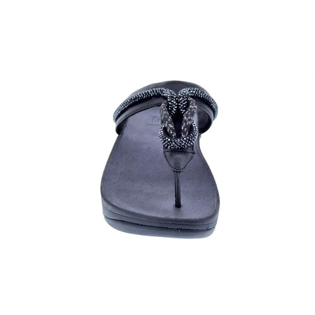 Sandalias FitFlop zapatos Mujer modelo Fino Crystal Toe Negro 