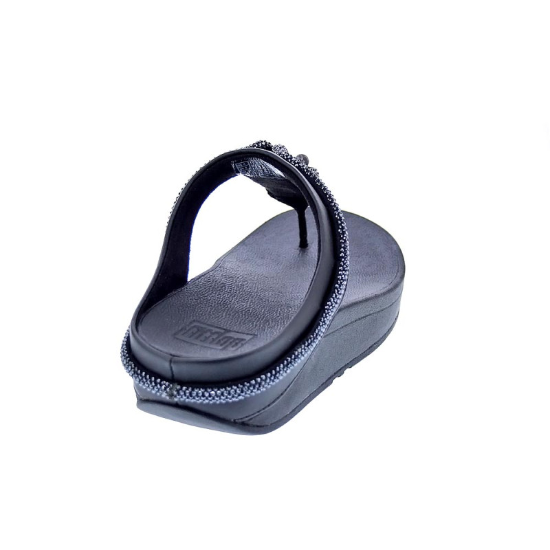 Sandalias FitFlop zapatos Mujer modelo Fino Crystal Toe Negro 