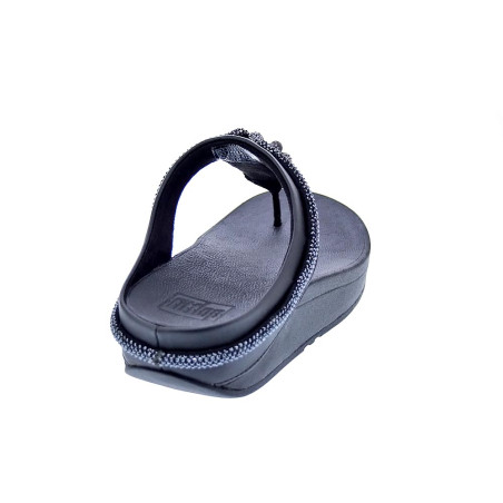 Sandalias FitFlop zapatos Mujer modelo Fino Crystal Toe Negro 