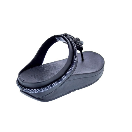 Sandalias FitFlop zapatos Mujer modelo Fino Crystal Toe Negro 