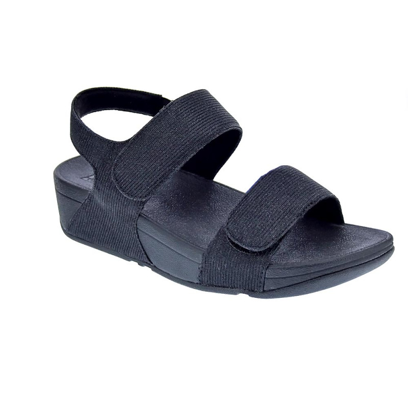 Sandalias FitFlop zapatos Mujer modelo Lulu Adj Shimmerlux Negro 