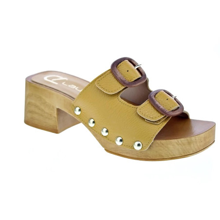 Zuecos Claudia zapatos Mujer modelo Idala Amarillo 