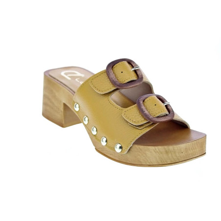 Zuecos Claudia zapatos Mujer modelo Idala Amarillo 