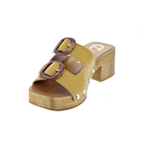 Zuecos Claudia zapatos Mujer modelo Idala Amarillo 