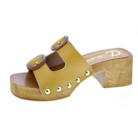 Zuecos Claudia zapatos Mujer modelo Idala Amarillo 
