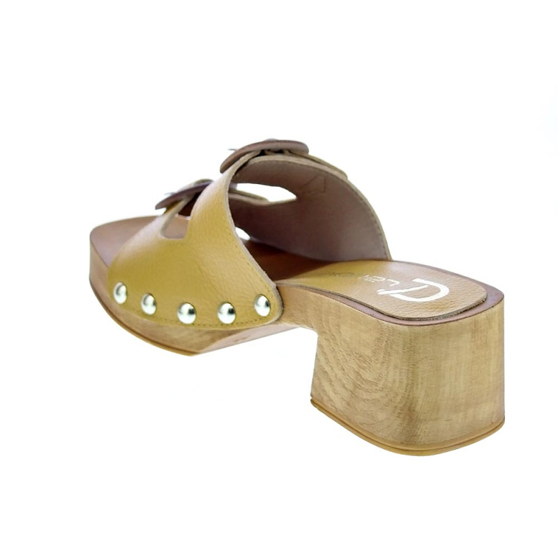 Zuecos Claudia zapatos Mujer modelo Idala Amarillo 