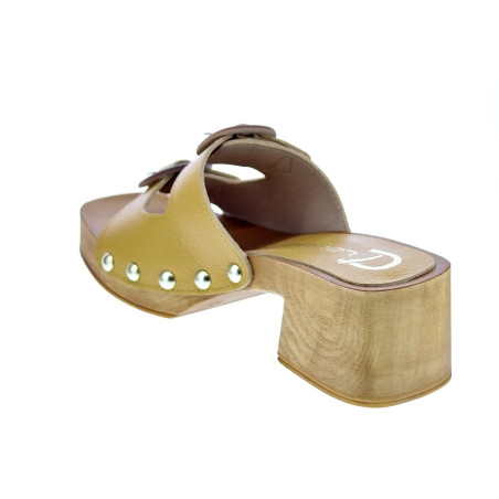 Zuecos Claudia zapatos Mujer modelo Idala Amarillo 