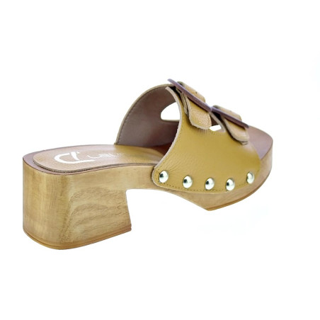 Zuecos Claudia zapatos Mujer modelo Idala Amarillo 