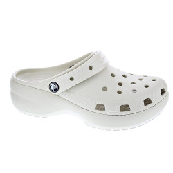 Zuecos Crocs zapatos Mujer modelo Classic Platform Clog Beige  2