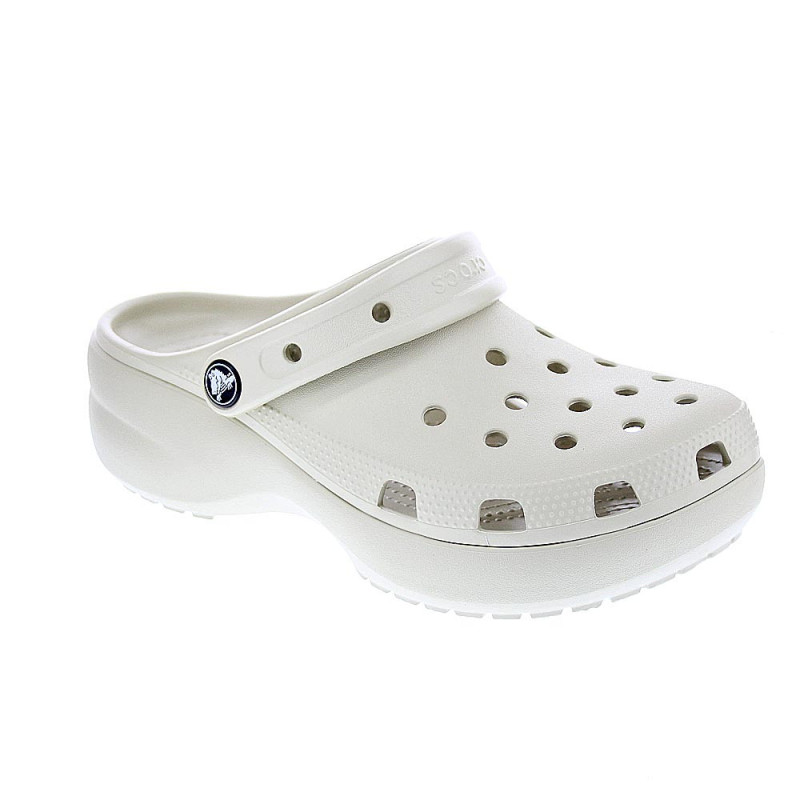 Zuecos Crocs zapatos Mujer modelo Classic Platform Clog Beige 