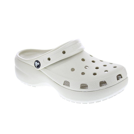 Zuecos Crocs zapatos Mujer modelo Classic Platform Clog Beige 