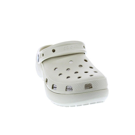 Zuecos Crocs zapatos Mujer modelo Classic Platform Clog Beige 