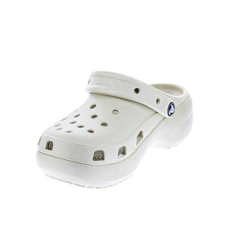 Zuecos Crocs zapatos Mujer modelo Classic Platform Clog Beige 