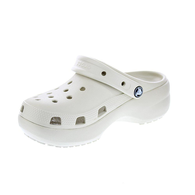 Zuecos Crocs zapatos Mujer modelo Classic Platform Clog Beige 