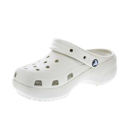 Zuecos Crocs zapatos Mujer modelo Classic Platform Clog Beige 