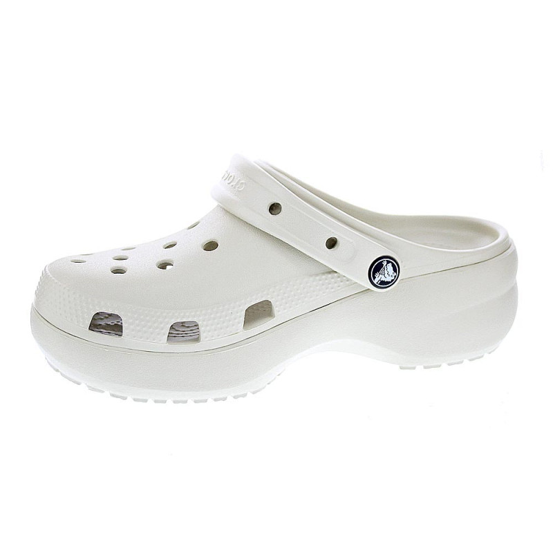 Zuecos Crocs zapatos Mujer modelo Classic Platform Clog Beige 