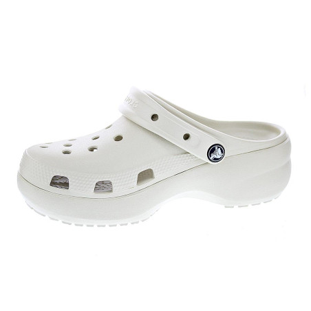 Zuecos Crocs zapatos Mujer modelo Classic Platform Clog Beige 