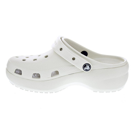 Zuecos Crocs zapatos Mujer modelo Classic Platform Clog Beige 