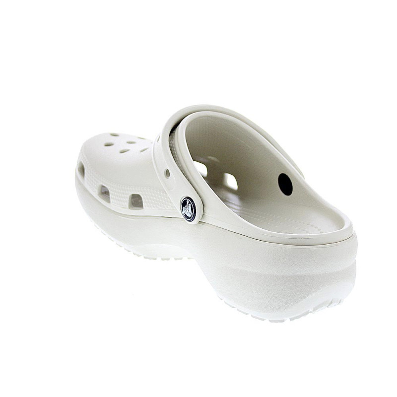 Zuecos Crocs zapatos Mujer modelo Classic Platform Clog Beige 
