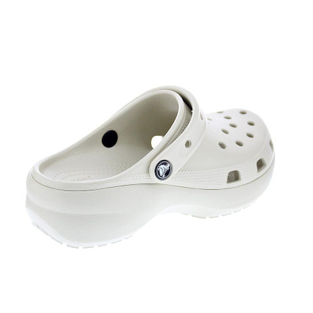Zuecos Crocs zapatos Mujer modelo Classic Platform Clog Beige 