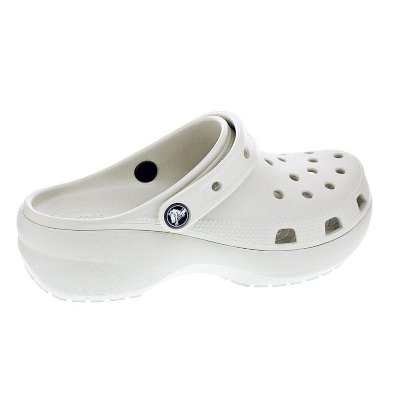 Zuecos Crocs zapatos Mujer modelo Classic Platform Clog Beige 