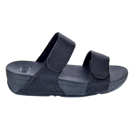 Sandalias FitFlop zapatos Mujer modelo Lulu Adjustable Shimmerlux Negro 