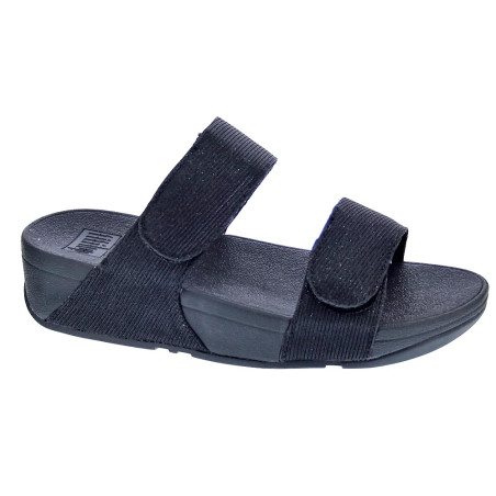 Sandalias FitFlop zapatos Mujer modelo Lulu Adjustable Shimmerlux Negro 