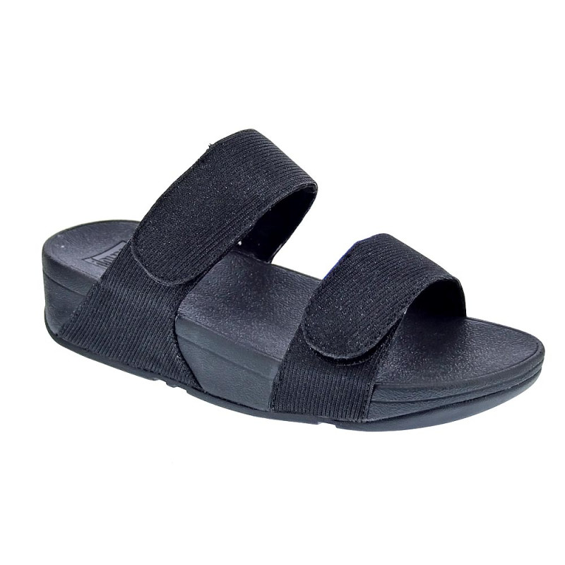 Sandalias FitFlop zapatos Mujer modelo Lulu Adjustable Shimmerlux Negro 