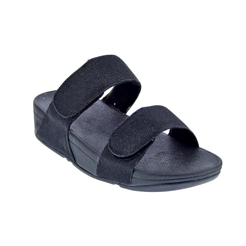 Sandalias FitFlop zapatos Mujer modelo Lulu Adjustable Shimmerlux Negro 