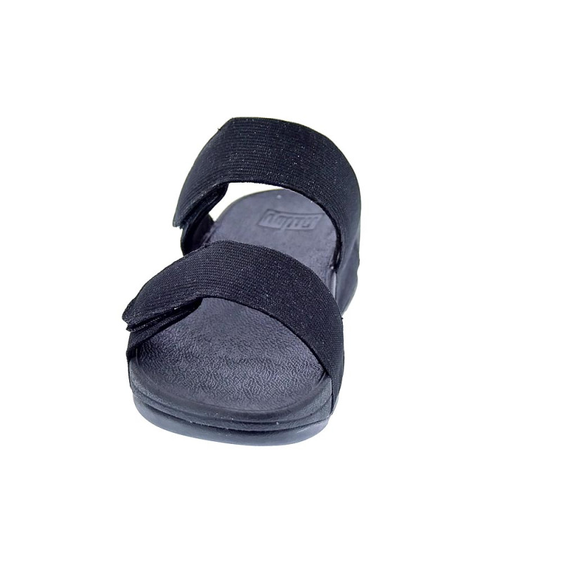 Sandalias FitFlop zapatos Mujer modelo Lulu Adjustable Shimmerlux Negro 