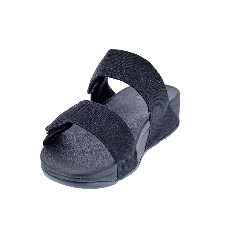 Sandalias FitFlop zapatos Mujer modelo Lulu Adjustable Shimmerlux Negro 