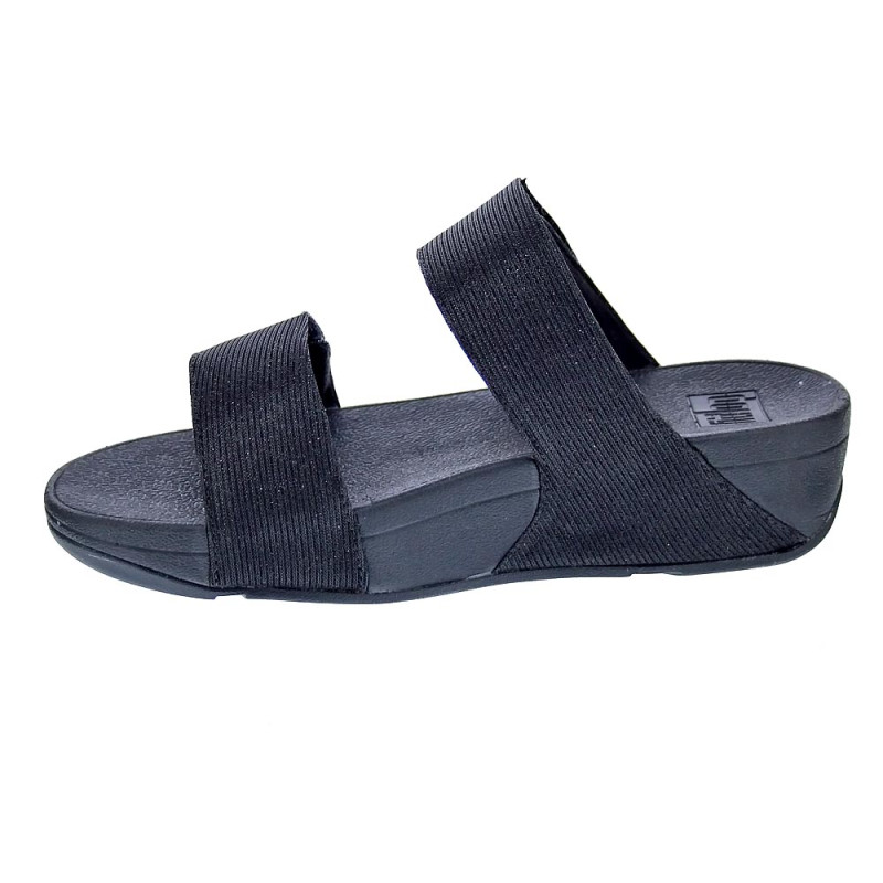 Sandalias FitFlop zapatos Mujer modelo Lulu Adjustable Shimmerlux Negro 