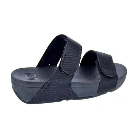 Sandalias FitFlop zapatos Mujer modelo Lulu Adjustable Shimmerlux Negro 
