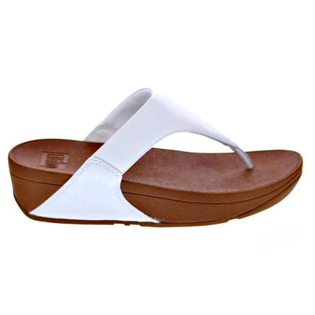 Sandalias FitFlop zapatos Mujer modelo Lulu Leather Toepost Blanco 