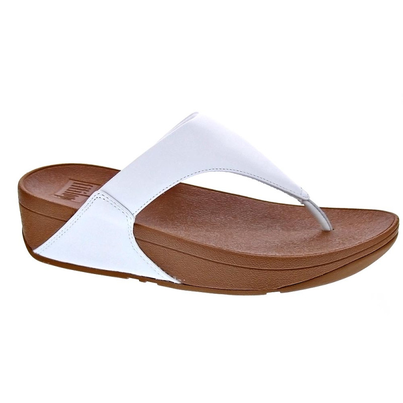 Sandalias FitFlop zapatos Mujer modelo Lulu Leather Toepost Blanco 