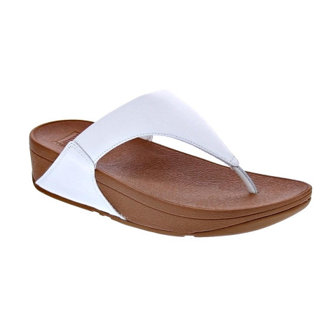 Sandalias FitFlop zapatos Mujer modelo Lulu Leather Toepost Blanco 
