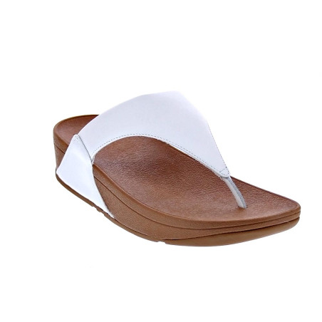 Sandalias FitFlop zapatos Mujer modelo Lulu Leather Toepost Blanco 