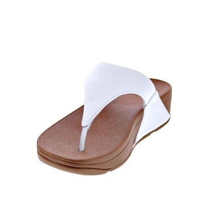Sandalias FitFlop zapatos Mujer modelo Lulu Leather Toepost Blanco 