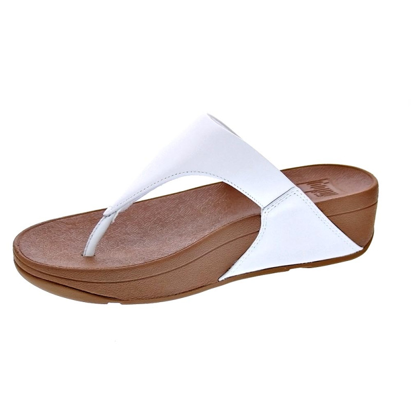 Sandalias FitFlop zapatos Mujer modelo Lulu Leather Toepost Blanco 