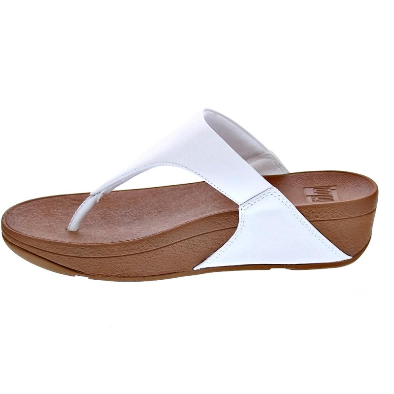 Sandalias FitFlop zapatos Mujer modelo Lulu Leather Toepost Blanco 