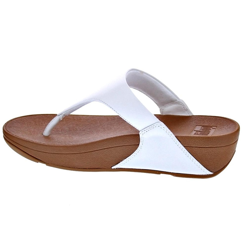 Sandalias FitFlop zapatos Mujer modelo Lulu Leather Toepost Blanco 