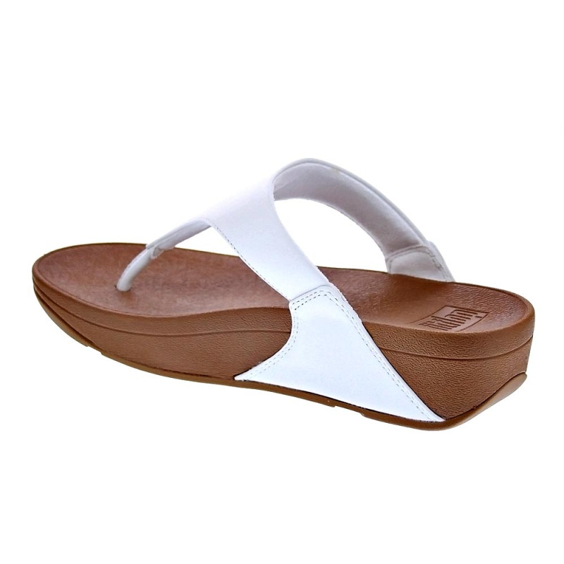 Sandalias FitFlop zapatos Mujer modelo Lulu Leather Toepost Blanco 