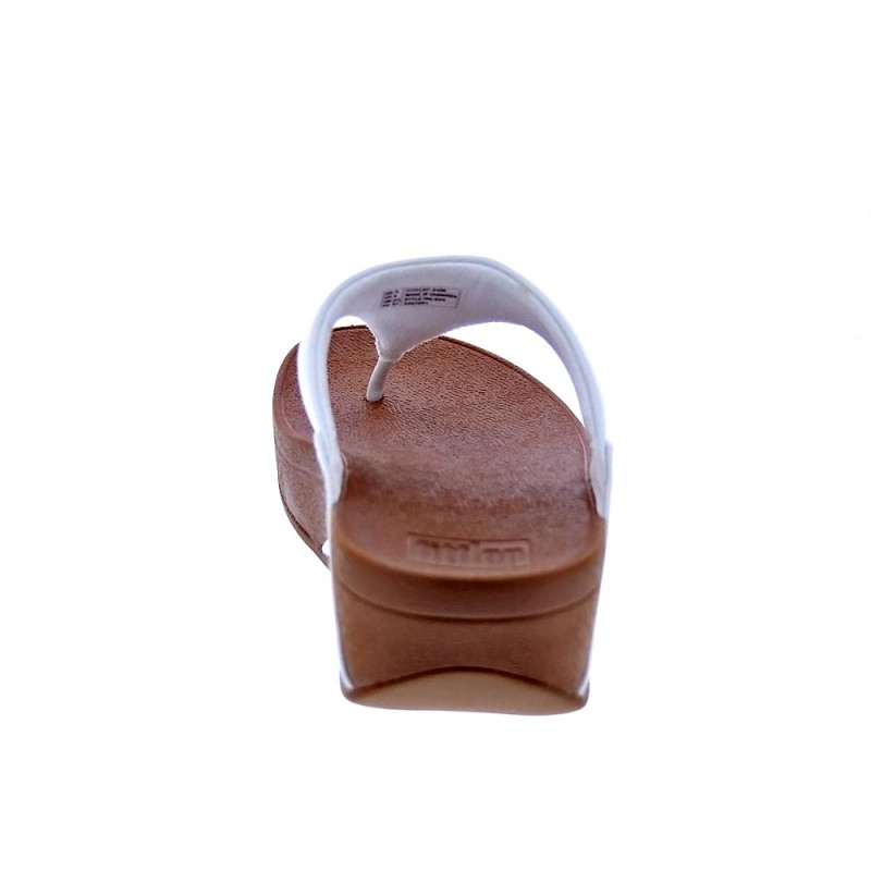 Sandalias FitFlop zapatos Mujer modelo Lulu Leather Toepost Blanco 