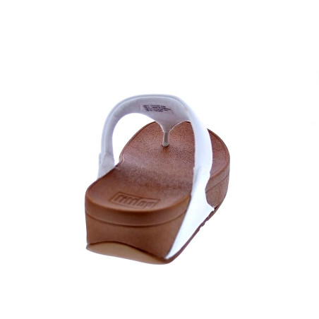 Sandalias FitFlop zapatos Mujer modelo Lulu Leather Toepost Blanco 